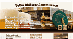 Desktop Screenshot of klasternirestaurace.cz