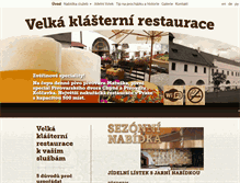 Tablet Screenshot of klasternirestaurace.cz